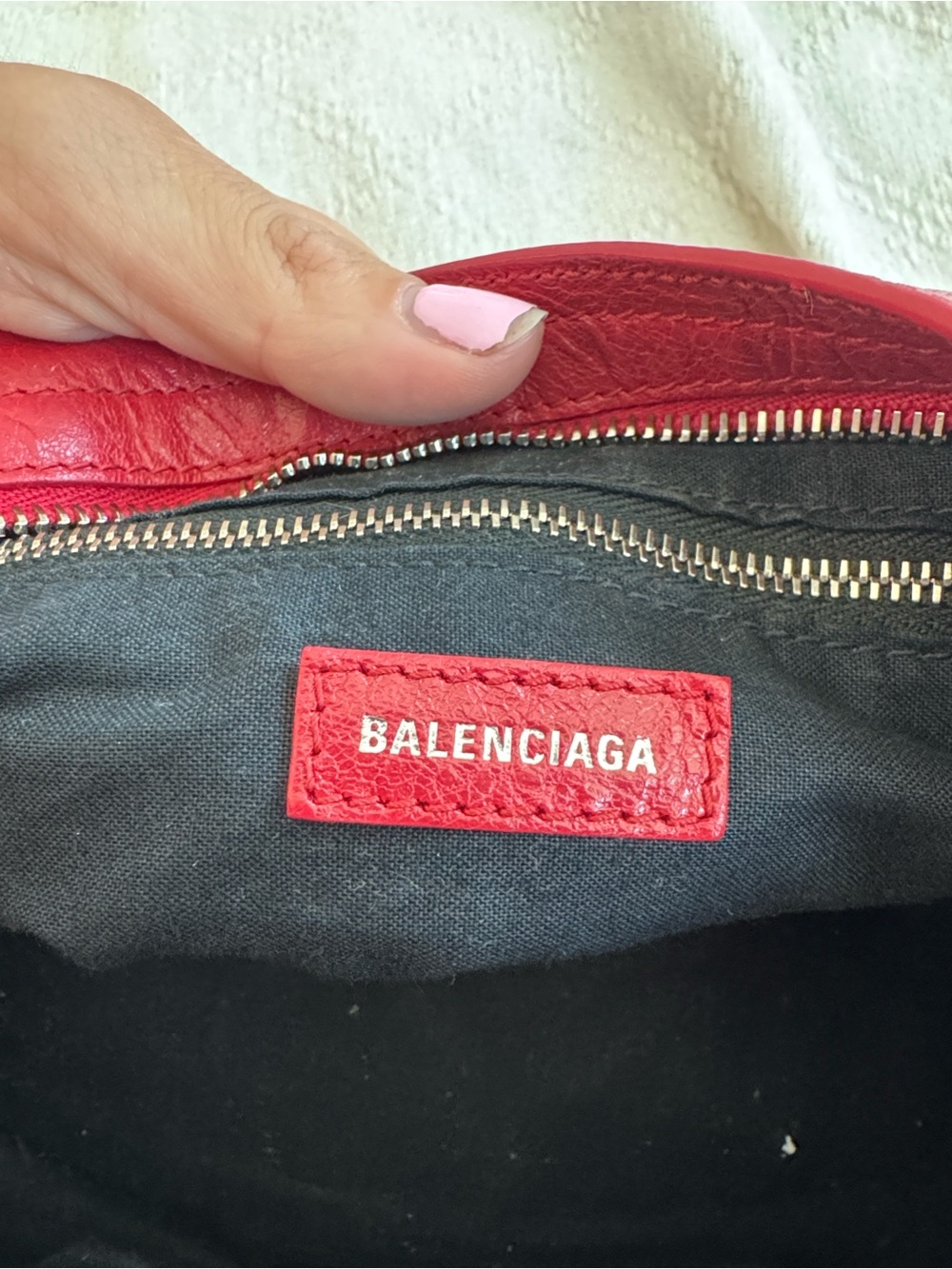 Balenciaga City Bag Red Leather Silver Hardware w/strap & mirror + COA - Picture 10 of 13
